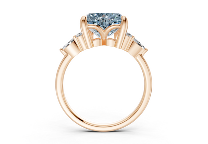 Lyra Blue Diamond Accent Heart Cut 2.3mm Engagement Ring