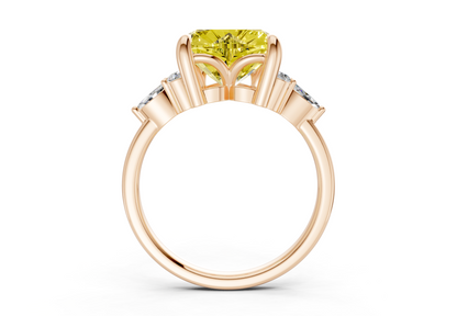 Lyra Yellow Diamond Accent Heart Cut 2.3mm Engagement Ring