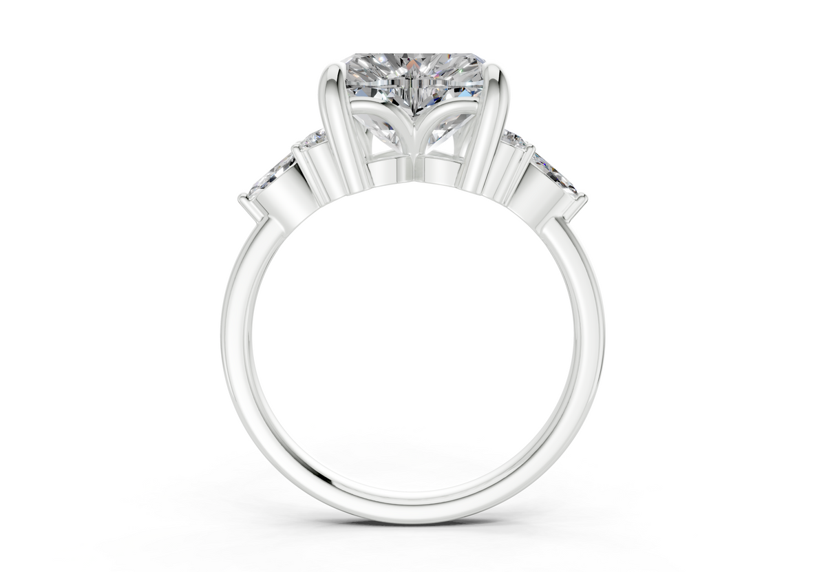 Lyra Diamond Accent Heart Cut 2mm Engagement Ring
