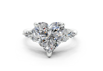 Lyra Diamond Accent Heart Cut 1.8mm Engagement Ring