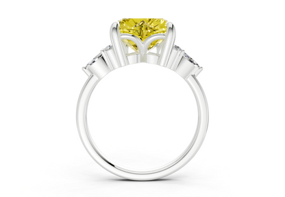 Lyra Yellow Diamond Accent Heart Cut 2.3mm Engagement Ring