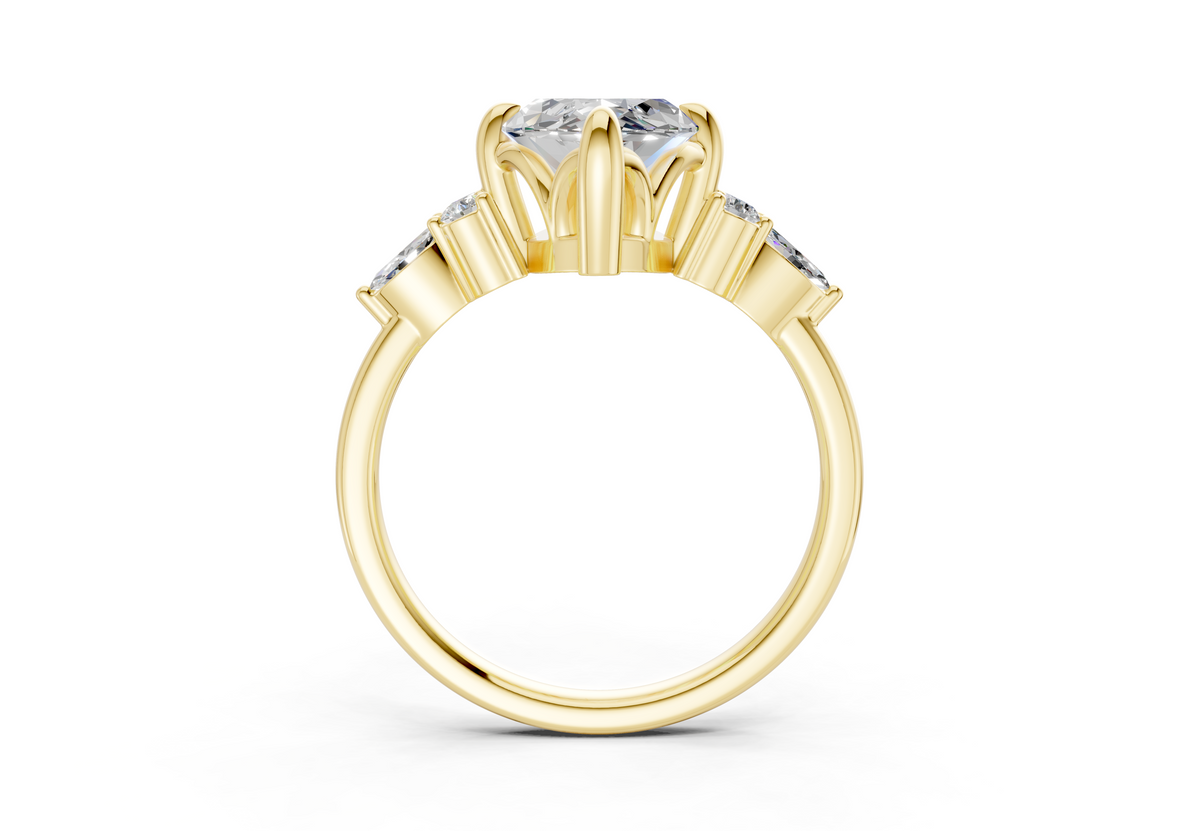 Lyra Diamond Accent Marquise Cut 2.3mm Engagement Ring