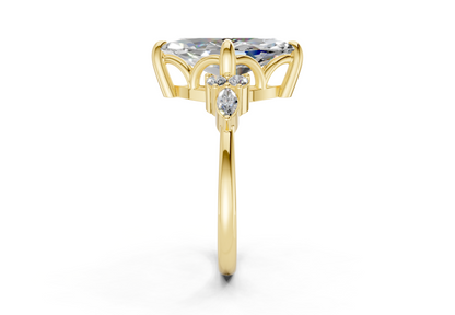 Lyra Diamond Accent Marquise Cut 2mm Engagement Ring