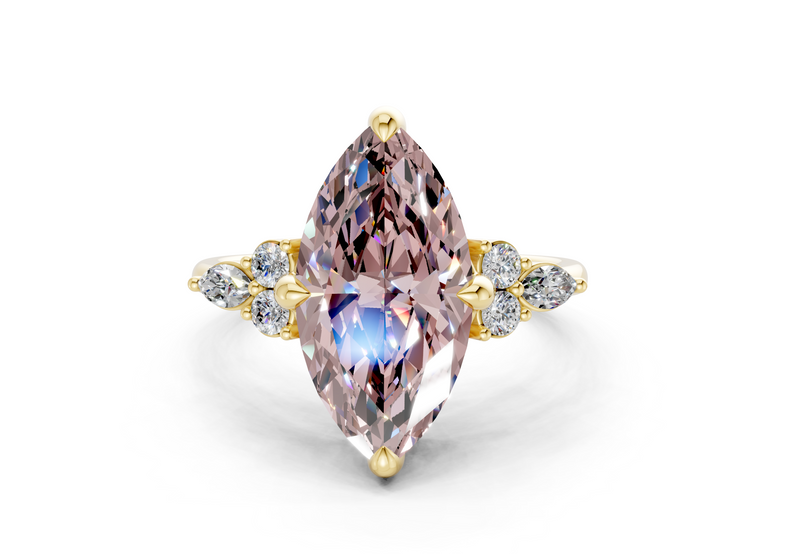 Lyra Pink Diamond Accent Marquise Cut 2.3mm Engagement Ring