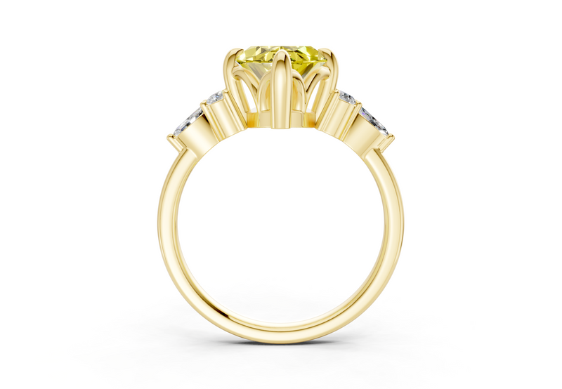 Lyra Yellow Diamond Accent Marquise Cut 2.3mm Engagement Ring