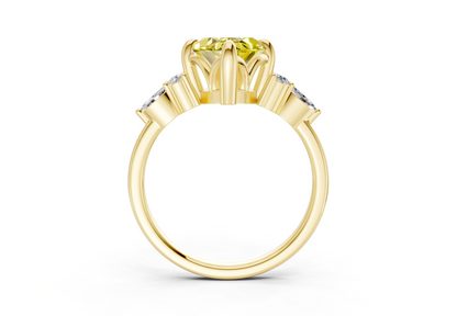 Lyra Yellow Diamond Accent Marquise Cut 1.8mm Engagement Ring