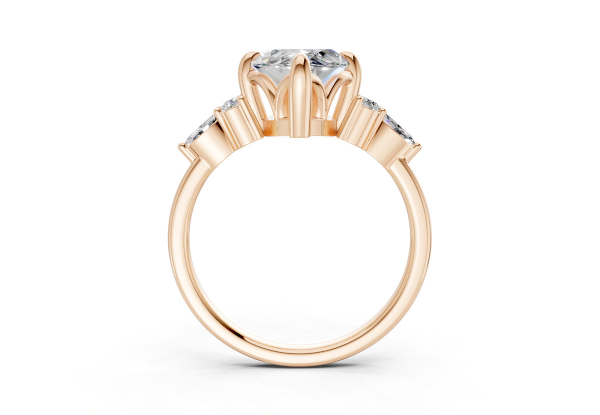 Lyra Diamond Accent Marquise Cut 2mm Engagement Ring