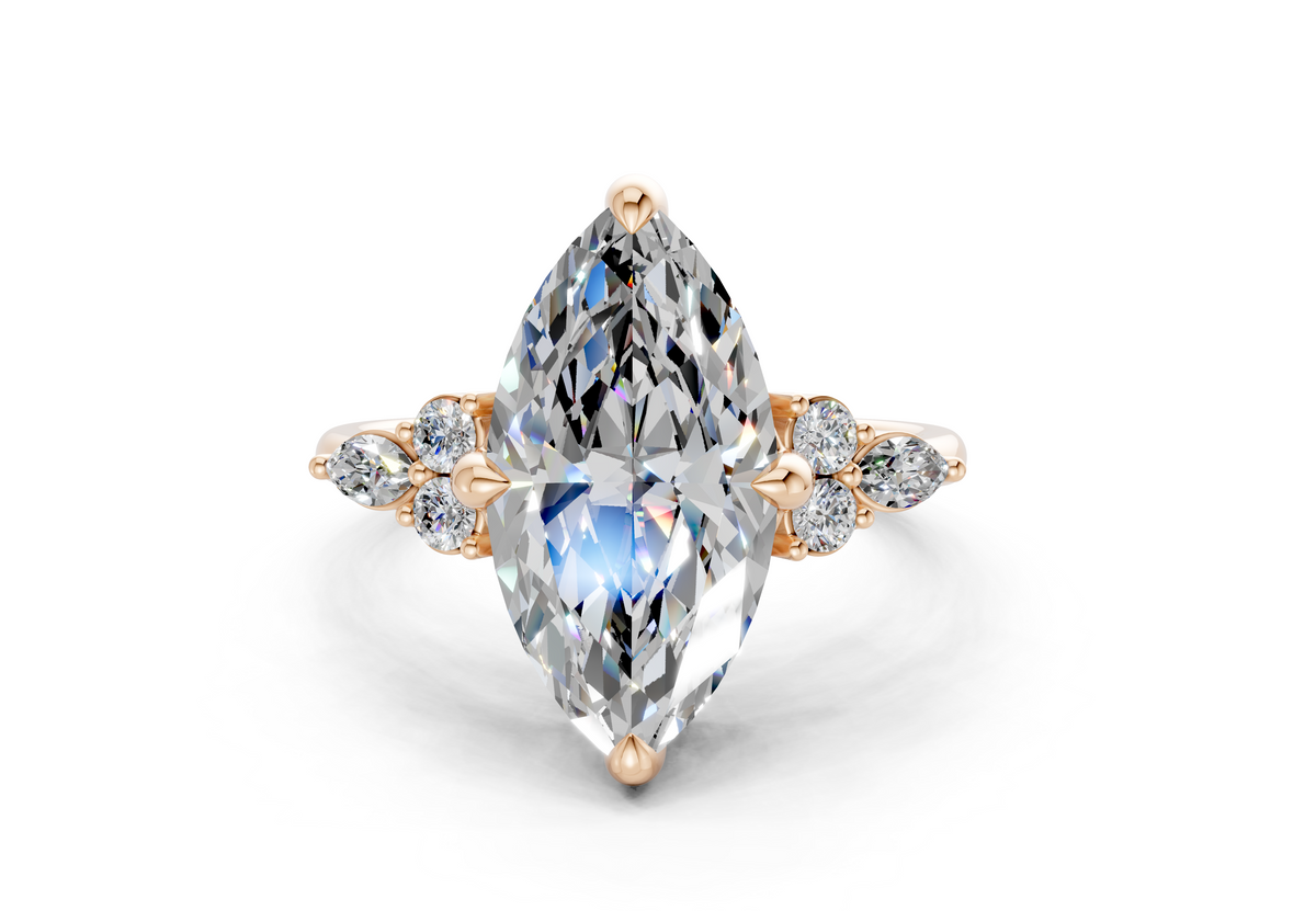 Lyra Diamond Accent Marquise Cut 2.3mm Engagement Ring