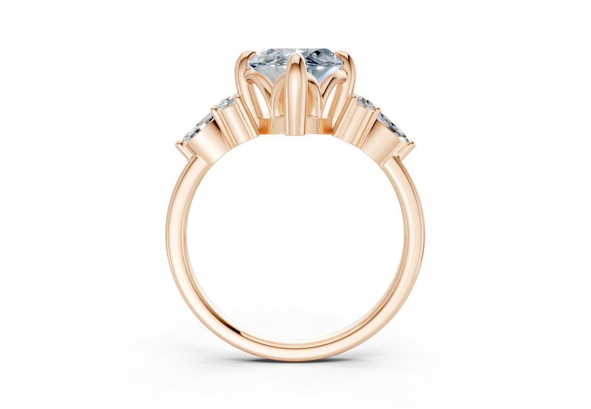 Lyra Blue Diamond Accent Marquise Cut 2.3mm Engagement Ring