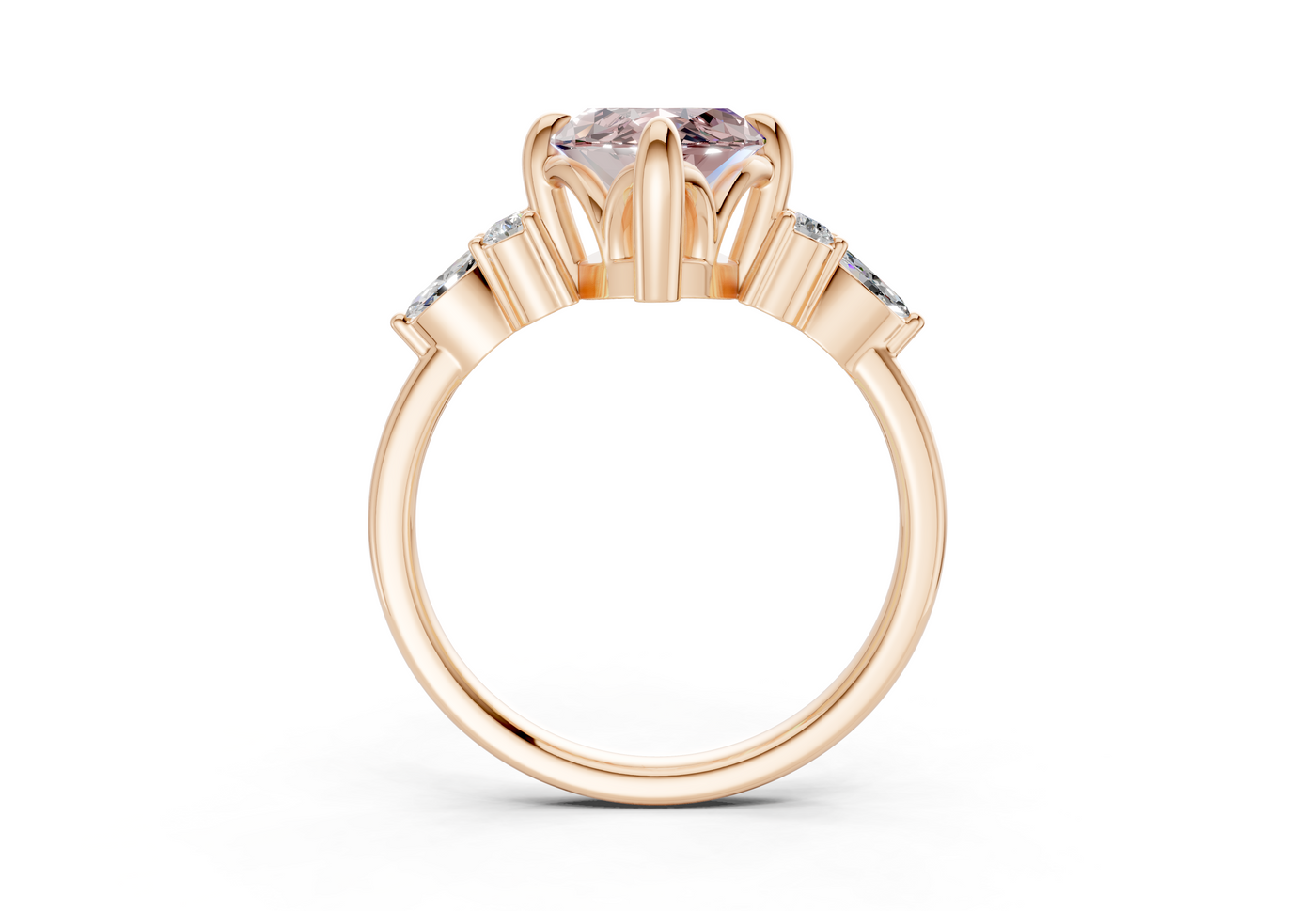 Lyra Pink Diamond Accent Marquise Cut 2.3mm Engagement Ring