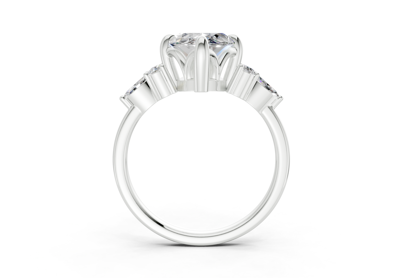 Lyra Diamond Accent Marquise Cut 2mm Engagement Ring
