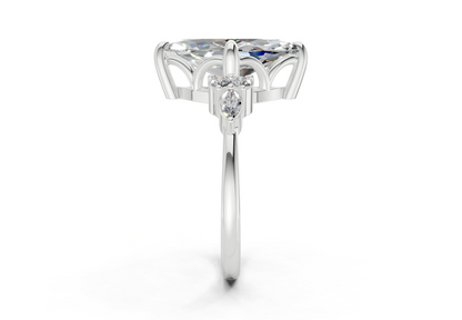 Lyra Diamond Accent Marquise Cut 2mm Engagement Ring