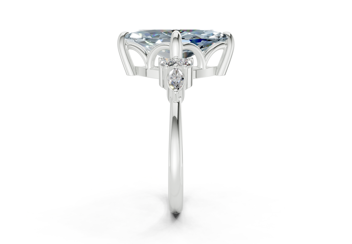 Lyra Blue Diamond Accent Marquise Cut 2.3mm Engagement Ring