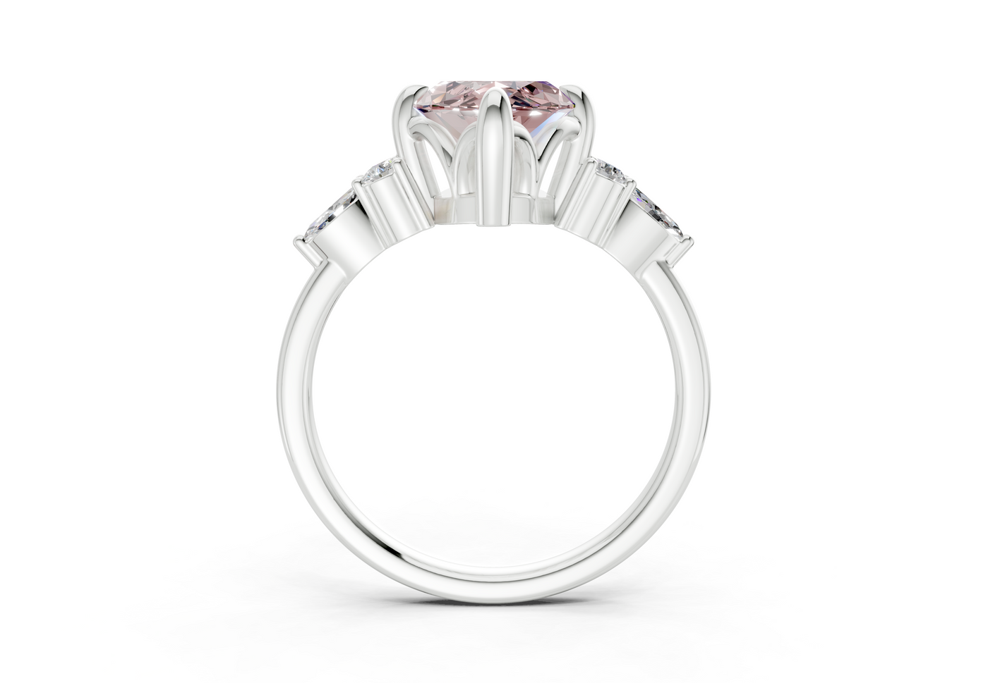 Lyra Pink Diamond Accent Marquise Cut 1.8mm Engagement Ring