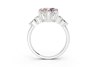 Lyra Pink Diamond Accent Marquise Cut 1.8mm Engagement Ring