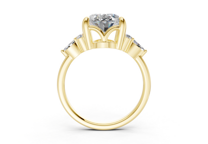 Lyra Diamond Accent Oval Cut 1.8mm Engagement Ring