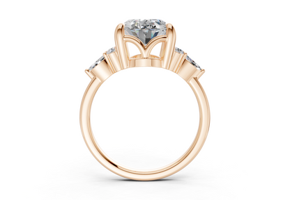 Lyra Diamond Accent Oval Cut 1.8mm Engagement Ring
