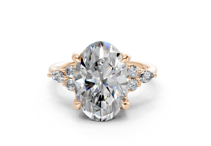 Lyra Diamond Accent Oval Cut 1.8mm Engagement Ring