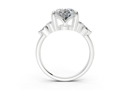 Lyra Diamond Accent Oval Cut 1.8mm Engagement Ring