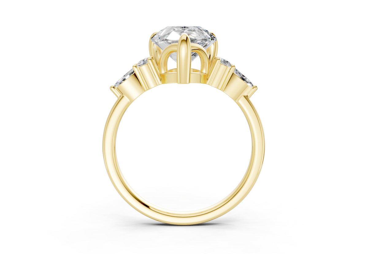 Lyra Diamond Accent Pear Cut 1.8mm Engagement Ring