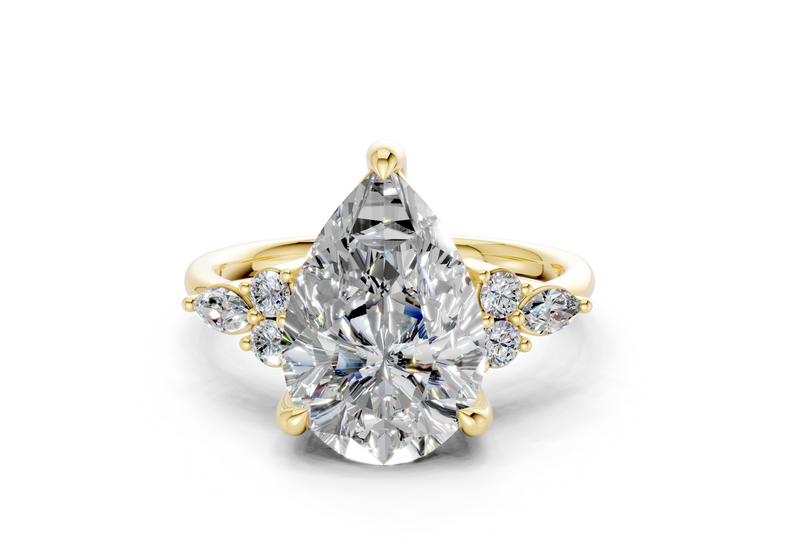 Lyra Diamond Accent Pear Cut 2mm Engagement Ring