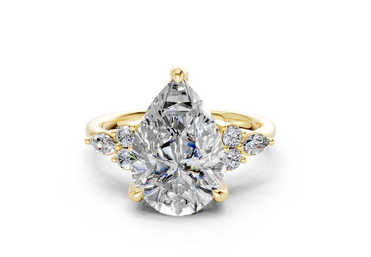 Lyra Diamond Accent Pear Cut 1.8mm Engagement Ring