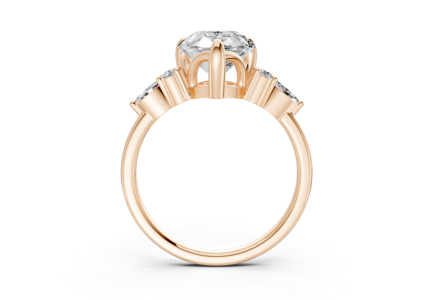 Lyra Diamond Accent Pear Cut 1.8mm Engagement Ring