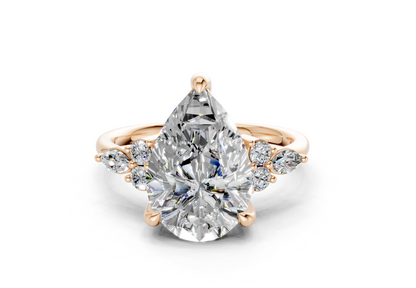 Lyra Diamond Accent Pear Cut 2.3mm Engagement Ring