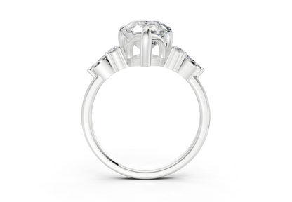 Lyra Diamond Accent Pear Cut 2.3mm Engagement Ring