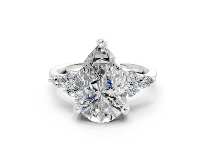Lyra Diamond Accent Pear Cut 2.3mm Engagement Ring