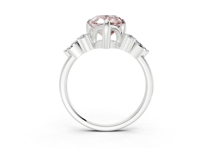 Lyra Pink Diamond Accent Pear Cut 1.8mm Engagement Ring