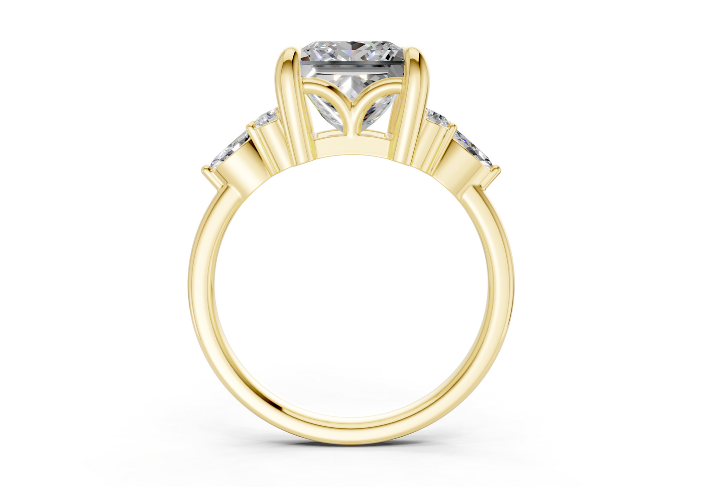 Lyra Diamond Accent Princess Cut 2mm Engagement Ring