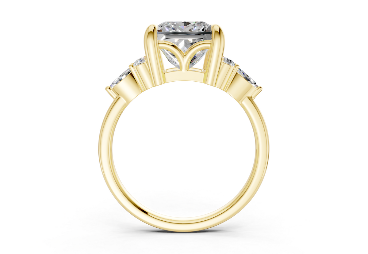 Lyra Diamond Accent Princess Cut 2.3mm Engagement Ring