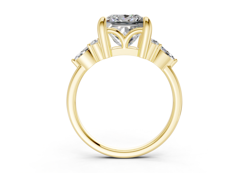 Lyra Diamond Accent Princess Cut 1.8mm Engagement Ring