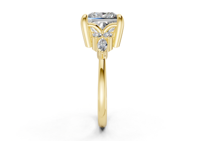 Lyra Diamond Accent Princess Cut 2mm Engagement Ring