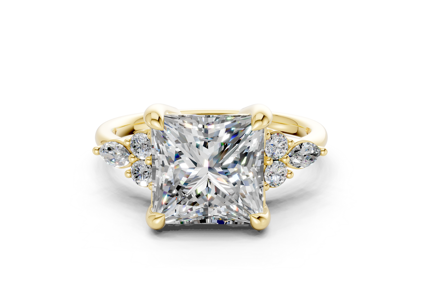 Lyra Diamond Accent Princess Cut 2.3mm Engagement Ring