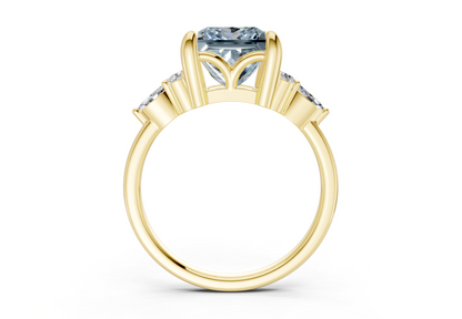 Lyra Blue Diamond Accent Princess Cut 2.3mm Engagement Ring