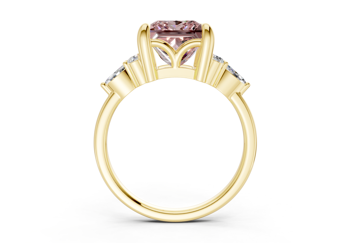 Lyra Pink Diamond Accent Princess Cut 2mm Engagement Ring