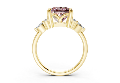 Lyra Pink Diamond Accent Princess Cut 2mm Engagement Ring