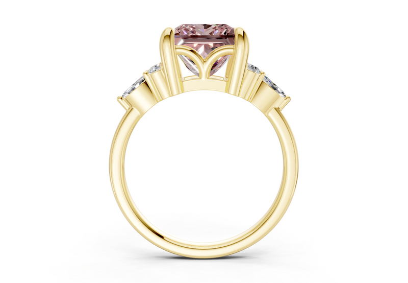 Lyra Pink Diamond Accent Princess Cut 2.3mm Engagement Ring