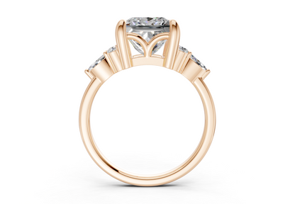 Lyra Diamond Accent Princess Cut 2mm Engagement Ring