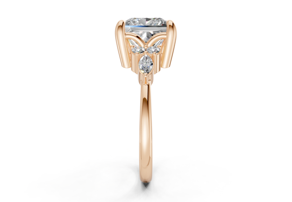 Lyra Diamond Accent Princess Cut 1.8mm Engagement Ring