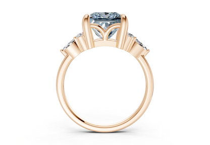 Lyra Blue Diamond Accent Princess Cut 2.3mm Engagement Ring