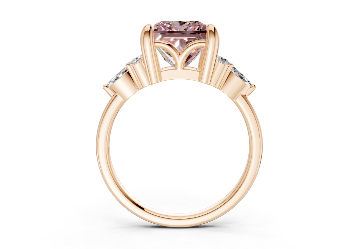 Lyra Pink Diamond Accent Princess Cut 1.8mm Engagement Ring