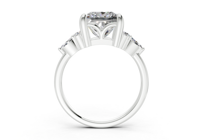 Lyra Diamond Accent Princess Cut 2mm Engagement Ring