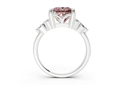 Lyra Pink Diamond Accent Princess Cut 2mm Engagement Ring