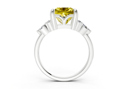 Lyra Yellow Diamond Accent Princess Cut 2.3mm Engagement Ring