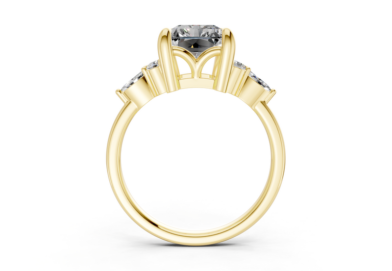 Lyra Diamond Accent Radiant Cut 2mm Engagement Ring