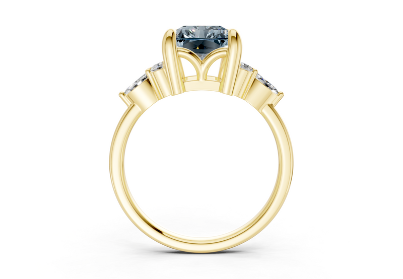 Lyra Blue Diamond Accent Radiant Cut 2mm Engagement Ring
