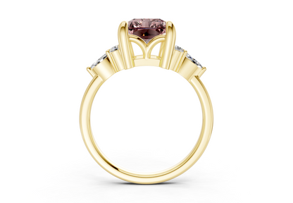Lyra Pink Diamond Accent Radiant Cut 2mm Engagement Ring